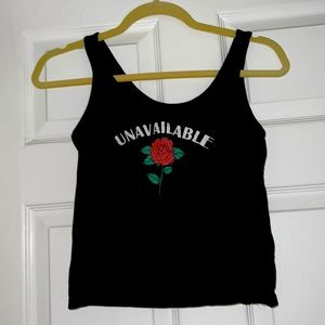 “Unavailable” rose styled tank top